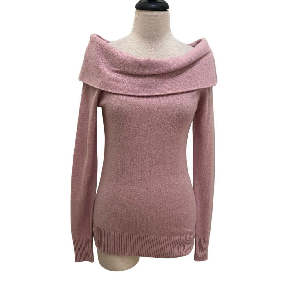 Antonio Melani Women's Knitted Cashmere Off The Shoulder Sweater Pink Small